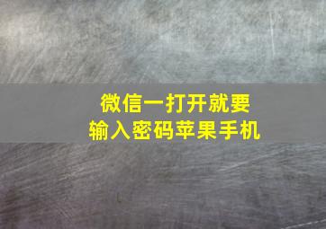 微信一打开就要输入密码苹果手机