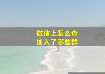 微信上怎么查加入了哪些群