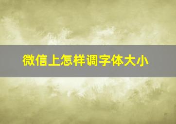 微信上怎样调字体大小