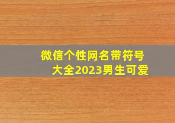 微信个性网名带符号大全2023男生可爱