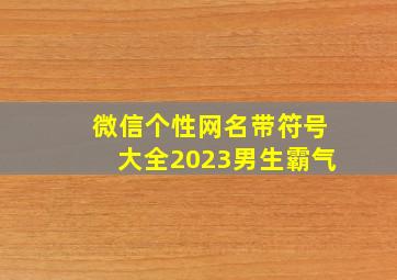 微信个性网名带符号大全2023男生霸气