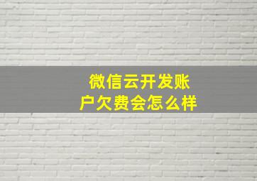 微信云开发账户欠费会怎么样