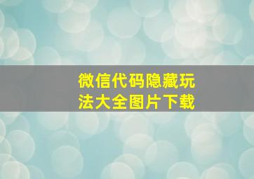 微信代码隐藏玩法大全图片下载