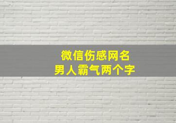 微信伤感网名男人霸气两个字