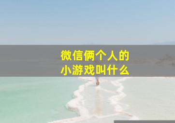 微信俩个人的小游戏叫什么