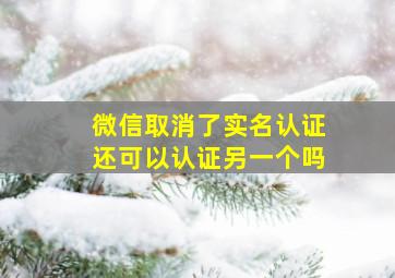 微信取消了实名认证还可以认证另一个吗