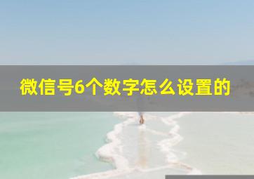 微信号6个数字怎么设置的