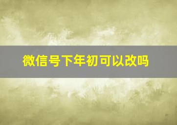 微信号下年初可以改吗