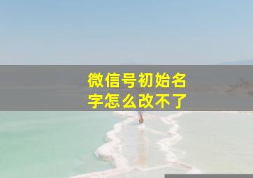 微信号初始名字怎么改不了