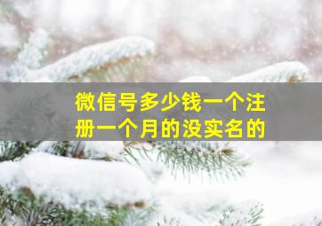 微信号多少钱一个注册一个月的没实名的