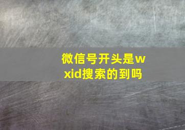 微信号开头是wxid搜索的到吗