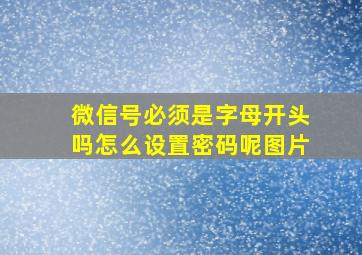 微信号必须是字母开头吗怎么设置密码呢图片