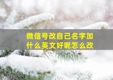 微信号改自己名字加什么英文好呢怎么改