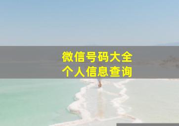 微信号码大全个人信息查询