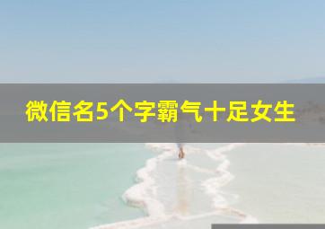 微信名5个字霸气十足女生