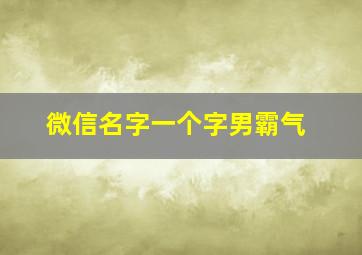 微信名字一个字男霸气