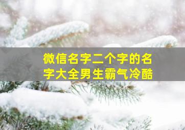 微信名字二个字的名字大全男生霸气冷酷