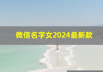 微信名字女2024最新款