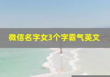 微信名字女3个字霸气英文