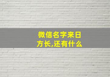 微信名字来日方长,还有什么