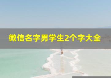 微信名字男学生2个字大全