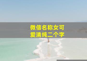 微信名称女可爱清纯二个字