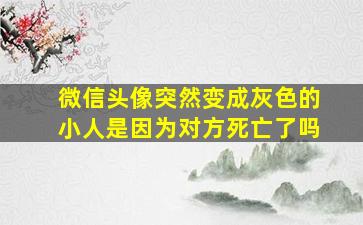 微信头像突然变成灰色的小人是因为对方死亡了吗