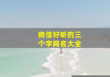 微信好听的三个字网名大全