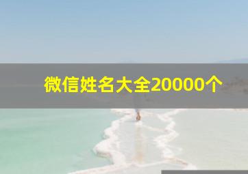 微信姓名大全20000个