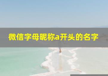 微信字母昵称a开头的名字