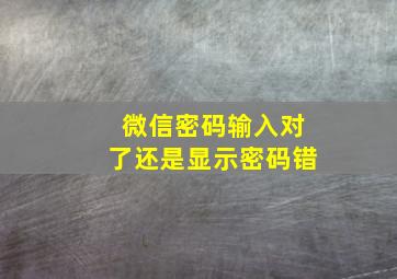 微信密码输入对了还是显示密码错