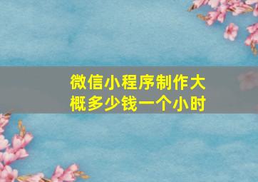 微信小程序制作大概多少钱一个小时