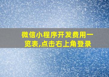 微信小程序开发费用一览表,点击右上角登录