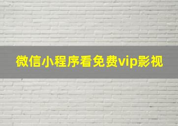 微信小程序看免费vip影视