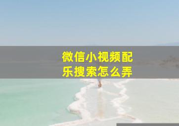 微信小视频配乐搜索怎么弄