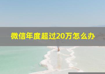 微信年度超过20万怎么办