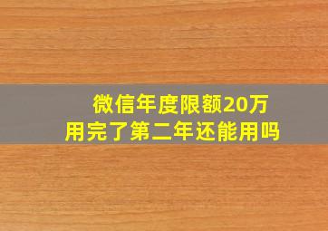 微信年度限额20万用完了第二年还能用吗