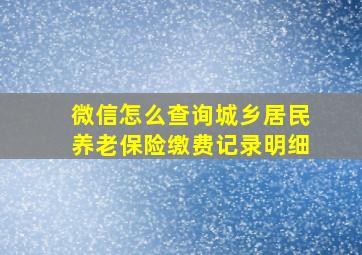 微信怎么查询城乡居民养老保险缴费记录明细