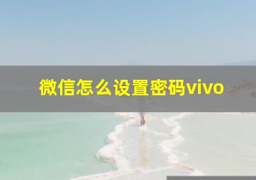 微信怎么设置密码vivo