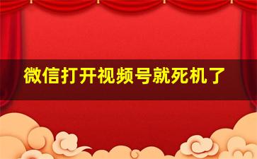 微信打开视频号就死机了