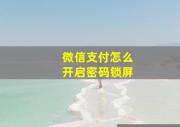 微信支付怎么开启密码锁屏