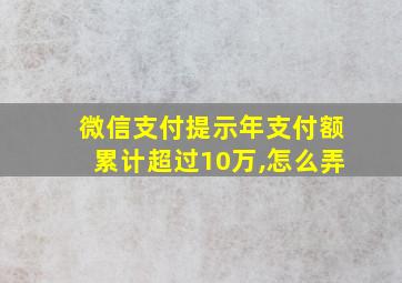 微信支付提示年支付额累计超过10万,怎么弄