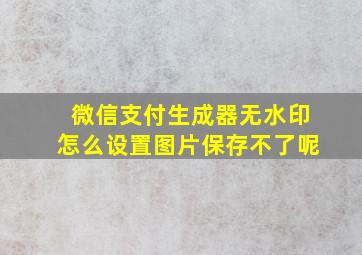 微信支付生成器无水印怎么设置图片保存不了呢