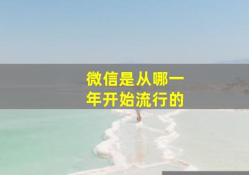 微信是从哪一年开始流行的