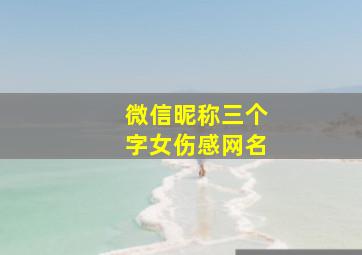 微信昵称三个字女伤感网名