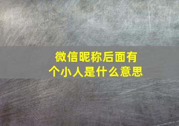 微信昵称后面有个小人是什么意思