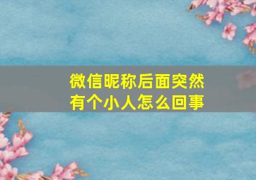 微信昵称后面突然有个小人怎么回事