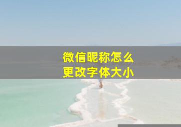 微信昵称怎么更改字体大小