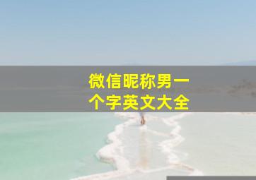 微信昵称男一个字英文大全