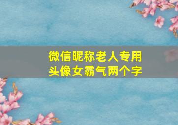 微信昵称老人专用头像女霸气两个字